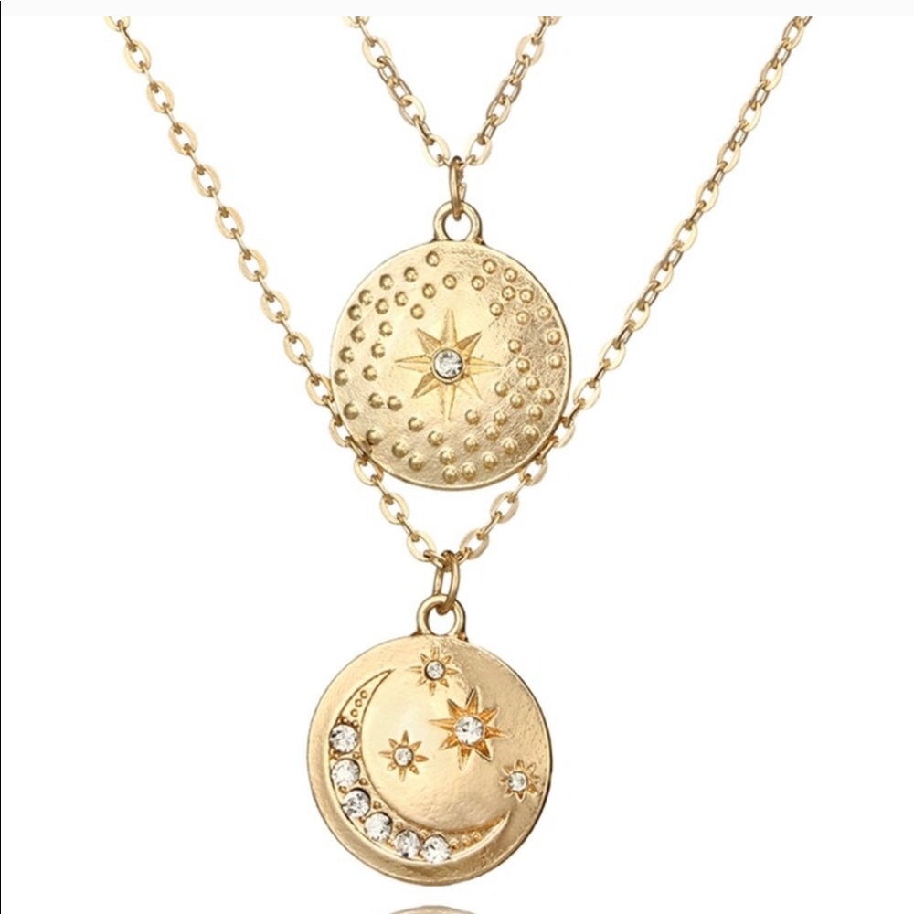 Double chain celestial necklace